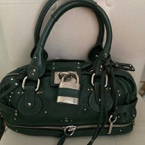 Chloe green Metallic Paddington Bag